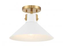  M60078WHNB - 1-Light Ceiling Light in White and Natural Brass