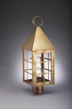  7153-DAB-CIM-CLR - Pyramid Top H-Bars Post Dark Antique Brass Medium Base Socket With Chimney Clear Glass