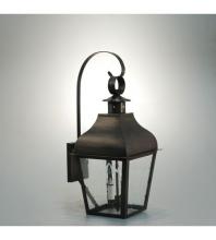  7637-DAB-CIM-CLR - Curved Top Wall With Top Scroll Dark Antique Brass Medium Base Socket With Chimney Clear G