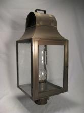  9053-VG-CIM-CLR - Culvert Top Post Verdi Gris Medium Base Socket With Chimney Clear Glass