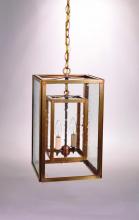  SS1016-DB-LT2-CLR - Square Hanging Inside Square Dark Brass 2 Candelabra Sockets Clear Glass