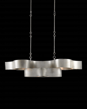  9000-0372 - Grand Lotus Oval Silver Chandelier